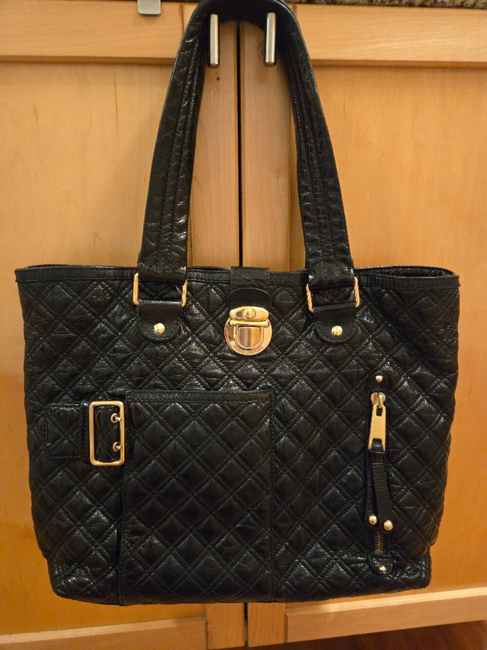 Vintage Marc Jacobs Italy Calfskin Leather Quilted Ursula Tote